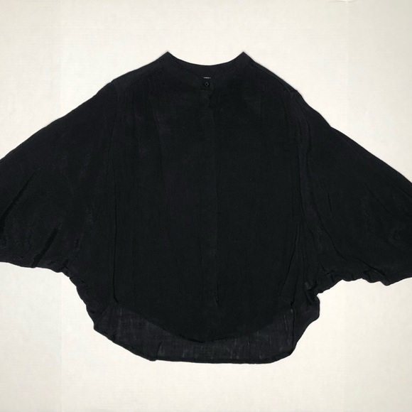 Black Long Sleeve Pleaded Loose Fit Top - Picture 4 of 12